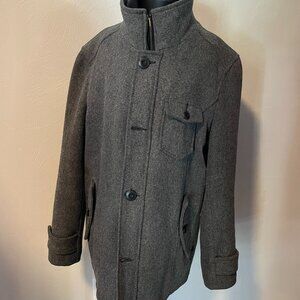 Schott Gray Wool Car Coat Large